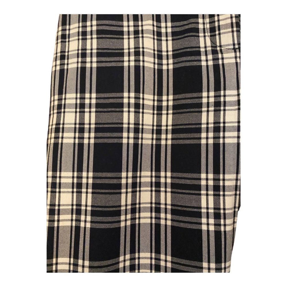 Ann Taylor Pants Women Size 4 Blue White Plaid Cropped Mid-Rise Cotton Stretch - Picture 7 of 9